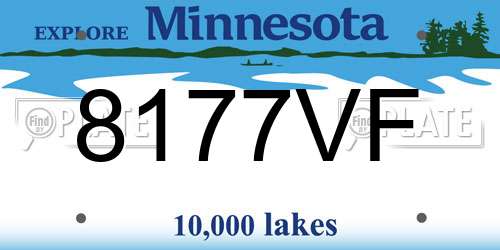 8177VF Minnesota License Plate
