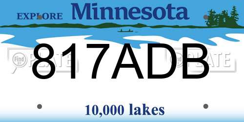 817ADB Minnesota License Plate