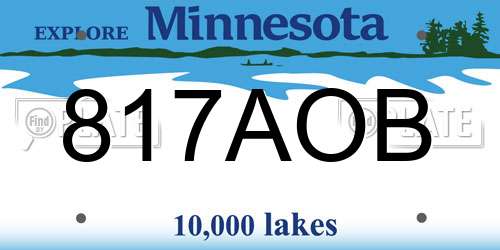 817AOB Minnesota License Plate