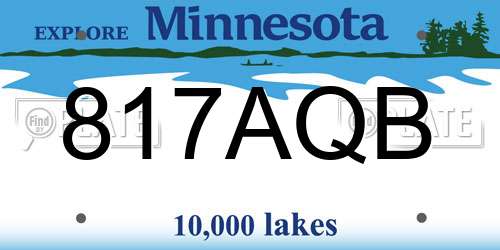 817AQB Minnesota License Plate