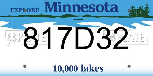 817D32 Minnesota License Plate