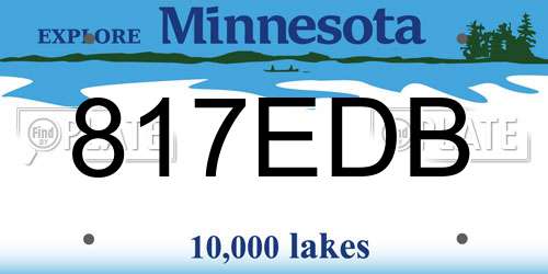 817EDB Minnesota License Plate