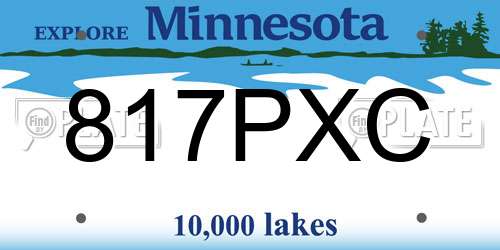 817PXC Minnesota License Plate