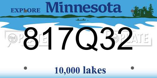 817Q32 Minnesota License Plate