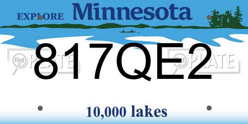 817QE2 Minnesota License Plate