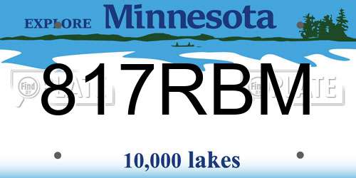 817RBM Minnesota License Plate