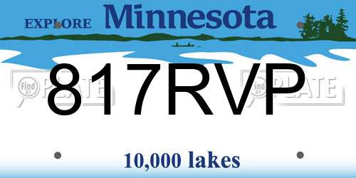 817RVP Minnesota License Plate