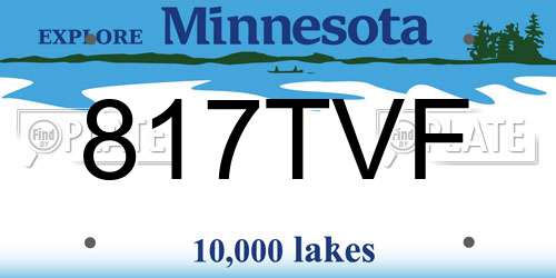 817TVF Minnesota License Plate
