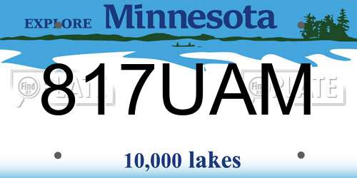 817UAM Minnesota License Plate