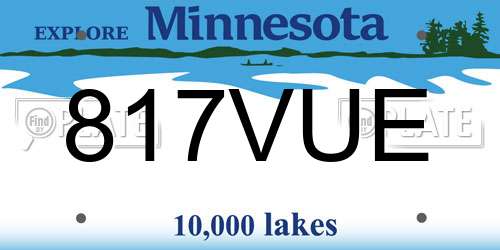 817VUE Minnesota License Plate