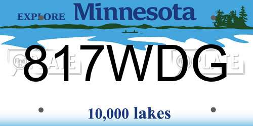 817WDG Minnesota License Plate