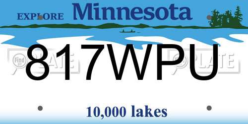 817WPU Minnesota License Plate