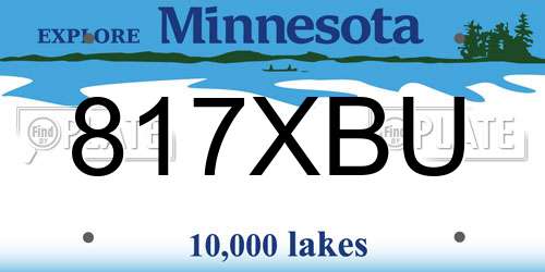817XBU Minnesota License Plate