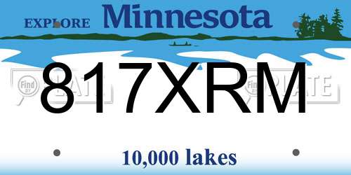 817XRM Minnesota License Plate