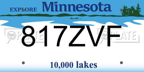 817ZVF Minnesota License Plate