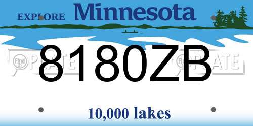 8180ZB Minnesota License Plate
