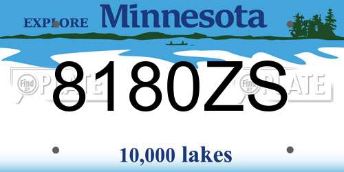 8180ZS Minnesota License Plate