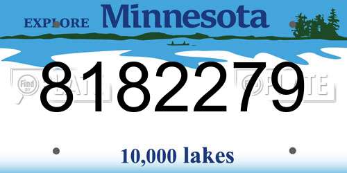 8182279 Minnesota License Plate