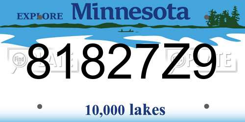 81827Z9 Minnesota License Plate