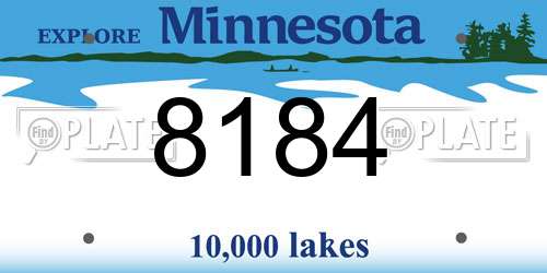 8184 Minnesota License Plate