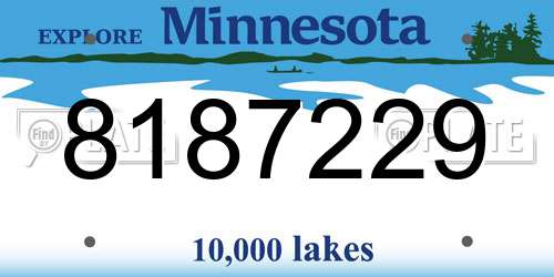 8187229 Minnesota License Plate