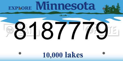 8187779 Minnesota License Plate