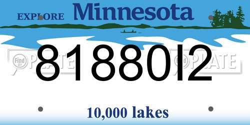 81880I2 Minnesota License Plate