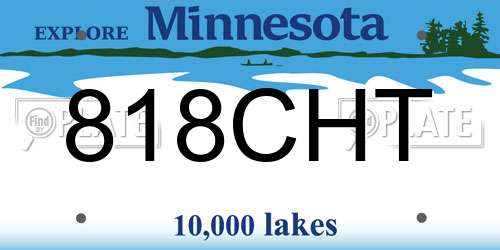 818CHT Minnesota License Plate