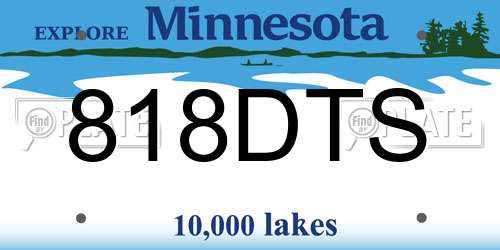 818DTS Minnesota License Plate