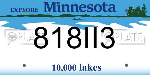 818II3 Minnesota License Plate