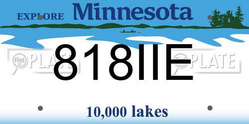 818IIE Minnesota License Plate