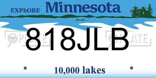 818JLB Minnesota License Plate