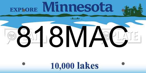 818MAC Minnesota License Plate