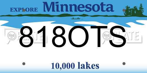 818OTS Minnesota License Plate