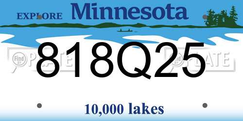 818Q25 Minnesota License Plate