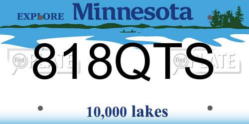 818QTS Minnesota License Plate