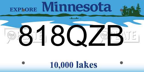 818QZB Minnesota License Plate