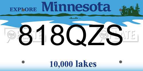 818QZS Minnesota License Plate