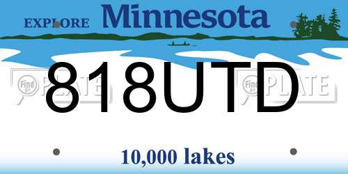 818UTD Minnesota License Plate