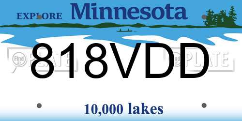 818VDD Minnesota License Plate
