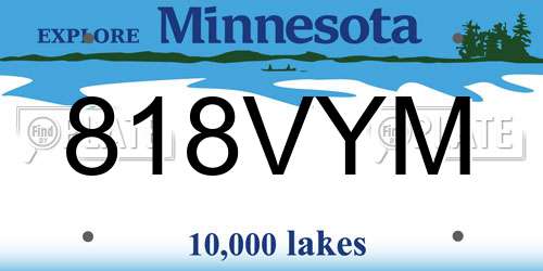 818VYM Minnesota License Plate