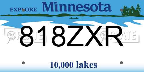 818ZXR Minnesota License Plate