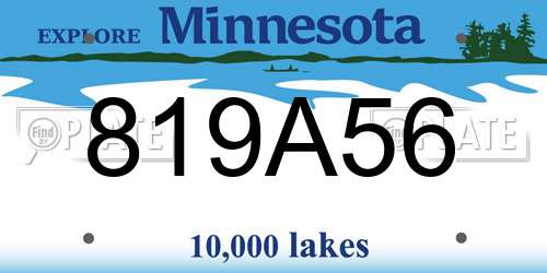 819A56 Minnesota License Plate