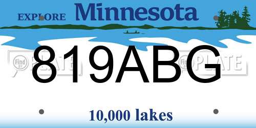819ABG Minnesota License Plate