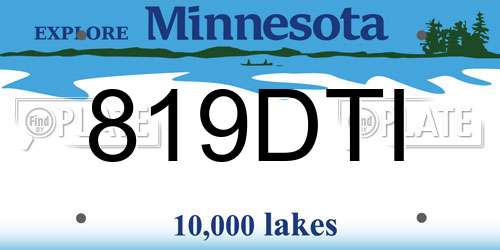 819DTI Minnesota License Plate