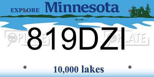 819DZI Minnesota License Plate