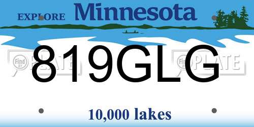 819GLG Minnesota License Plate