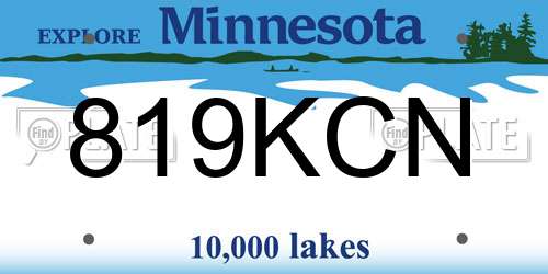 819KCN Minnesota License Plate