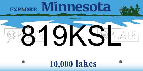 819KSL Minnesota License Plate