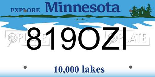 819OZI Minnesota License Plate